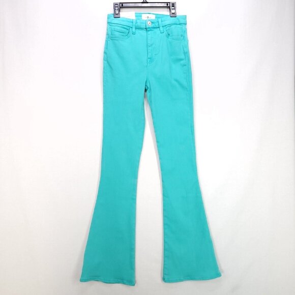 7 For All Mankind Women's Ultra High Rise Skinny Boot Jeans Size 26 Atlantis New - Picture 2 of 16